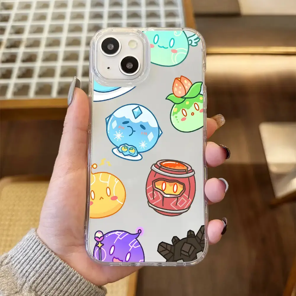 Genshin Impact Slime Aesthetic Transparent Phone Case, TPU Shockproof  Protective Case, Compatible with iPhone 17/16/15/14/13/12/11 PRO PROMAX  PLUS AIR X XSMAX, Ideal Gift for Friends and Family, DKTM81 - TikTok Shop