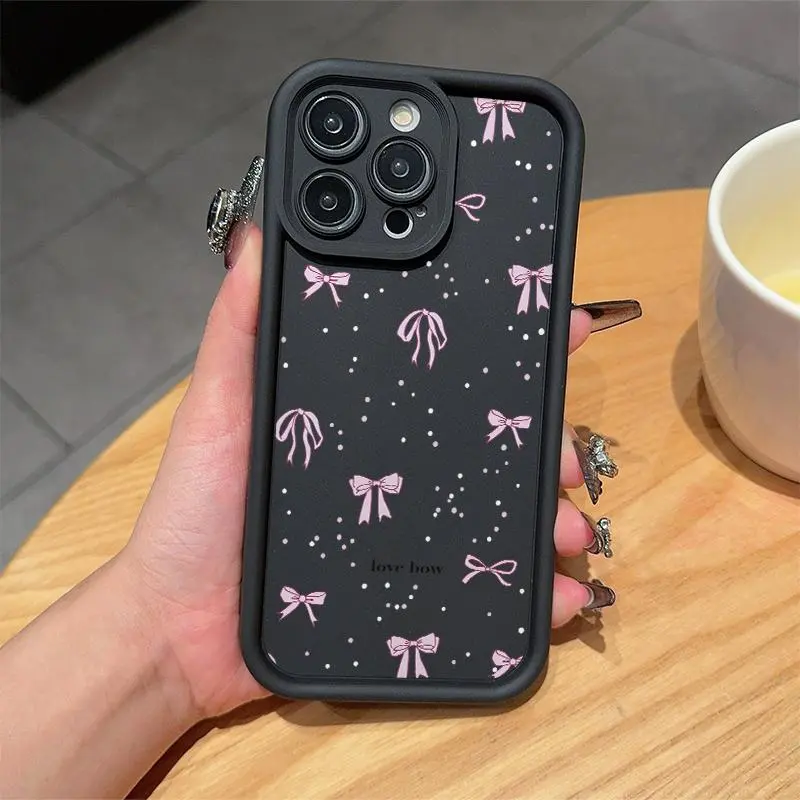 Bowknot Pattern Soft Phone Case - Shockproof, Decorative, Durable Protective Cover Compatible With iPhone X, XS, 11, 12, 13, 14, 15, 16, 17 Pro Max, Unique Gift Option
