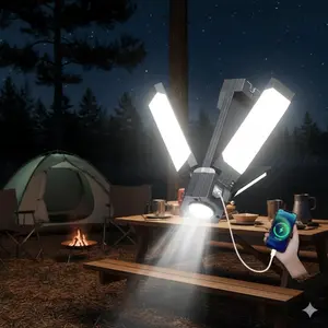 Foldable Camping Lantern with 3000mAh Battery & USB-C Charging | Long-Lasting Portable Light for Hiking, Camping, Emergency, and Outdoor Adventures | Compact, Rechargeable, Multi-Function LED Lantern