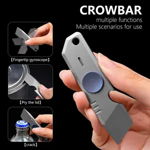 Titanium Alloy Pry Bar 360 Degree Rotation, Multi-Functional Portable Edc Tool with Bottle and Soda Can Opener, Durable Sturdy Titanium Material, Ideal for Outdoor Use