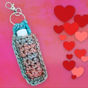 Handmade crochet chapstick lip balm holder keychain, gifts for her, valentine's day, birthday gift, kids gift, use on backpack or purse