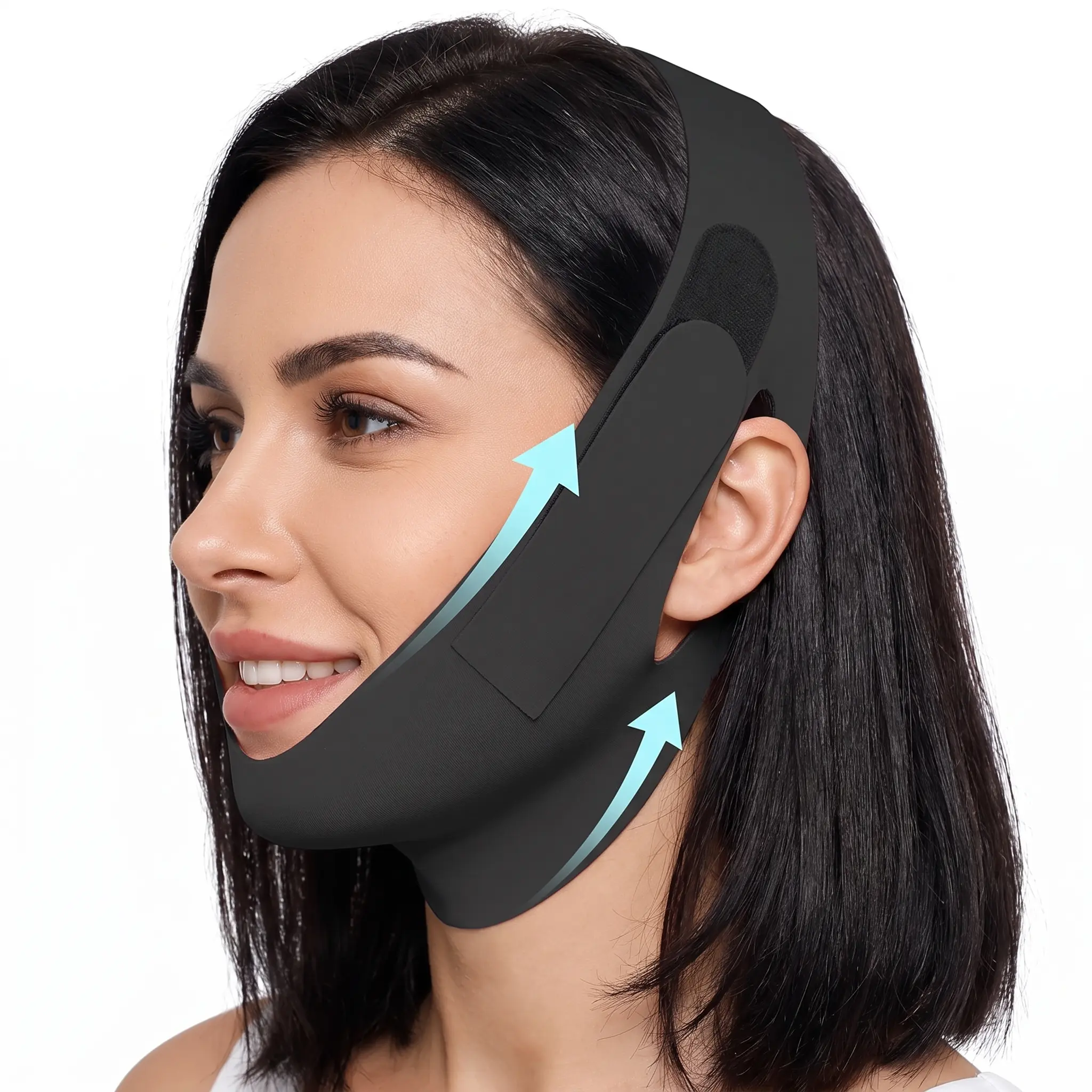 Instant V-Shape Face Lift Mask & Double Chin Tightener (Black)
