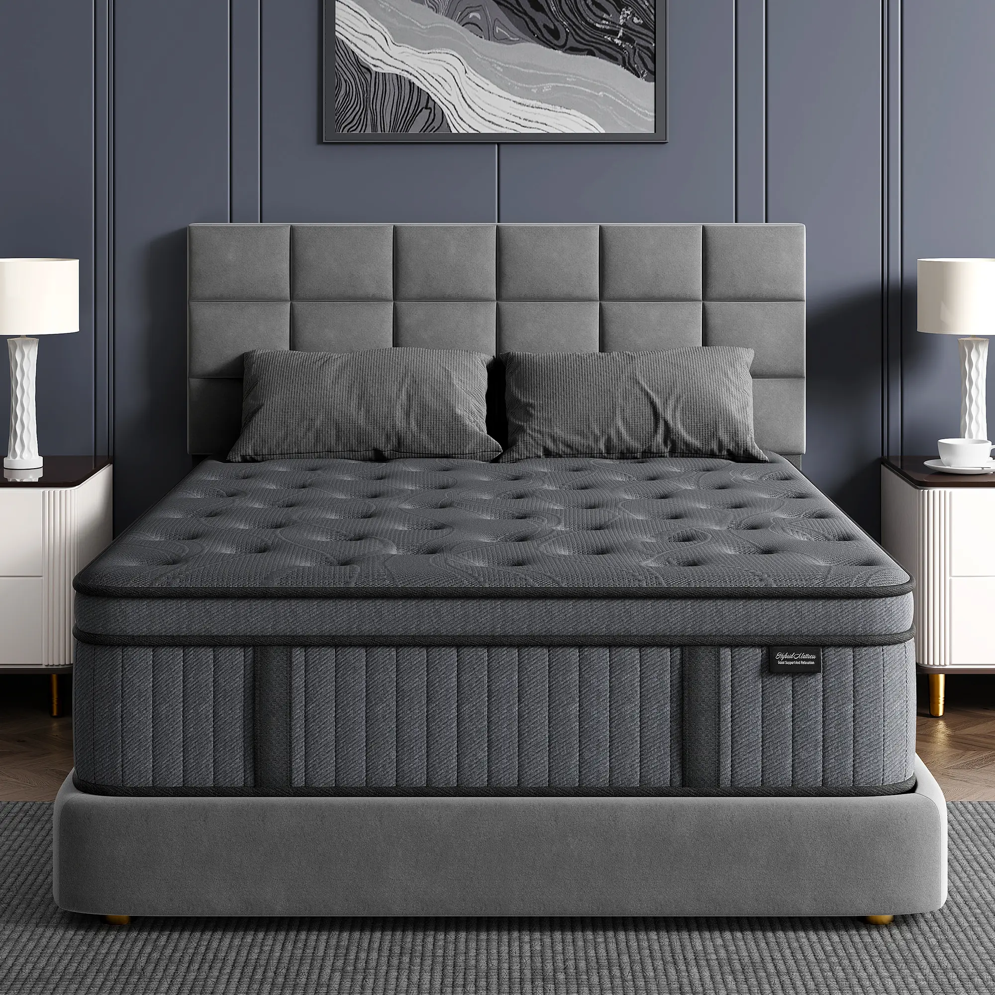 10-14 Inch Hybrid Mattress in a Box – Memory Foam & Pocket Spring, Medium Firm Ergonomic for Back Pain Relief & Side Sleepers, Twin/Full/Queen/King