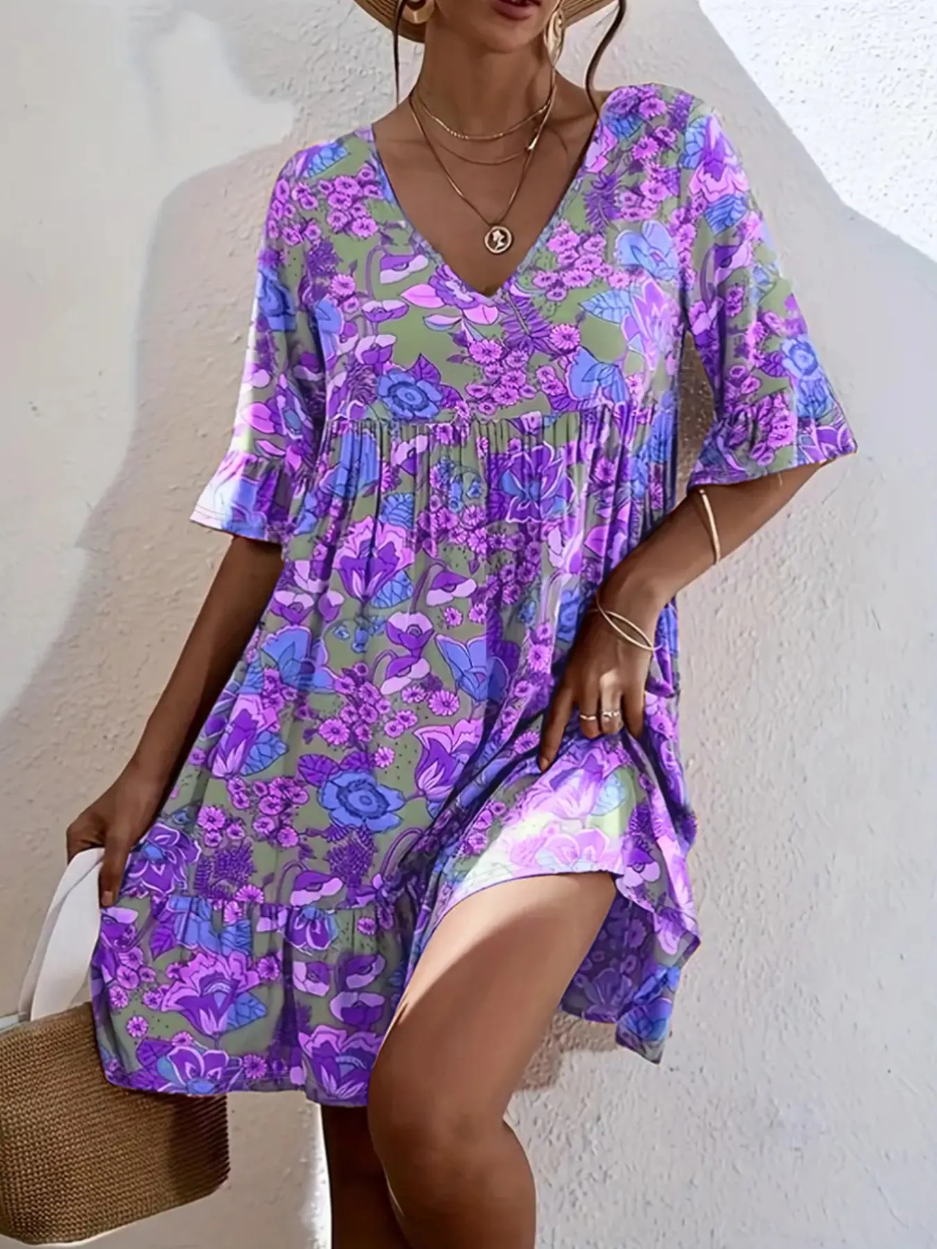 princess polly baby blue dress boho ruffle dress main image 0