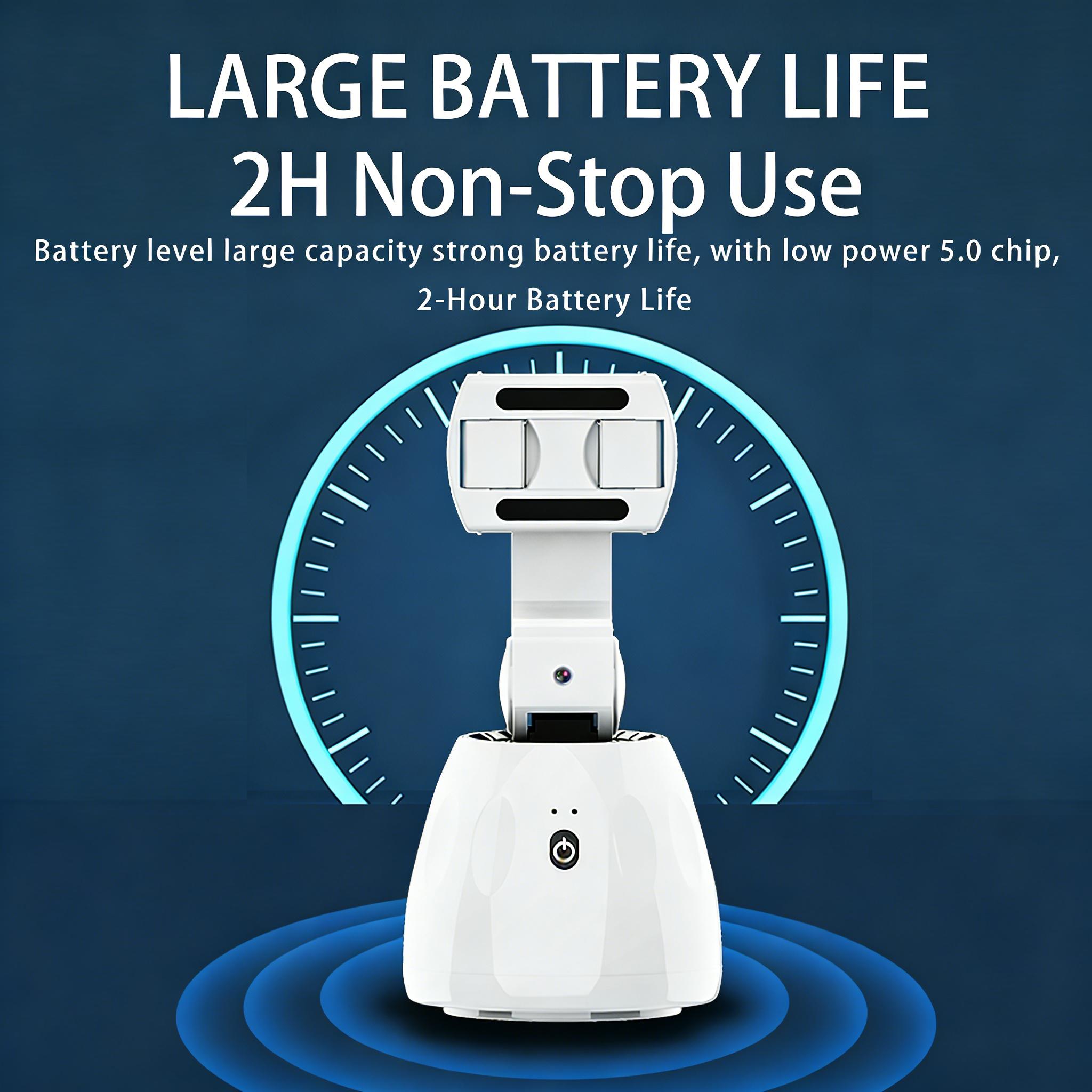 AI Auto Face Tracking Tripod (No App Needed) - 360° Smart Rotating Phone Mount with Extra Wide Angle & Gesture Control, Hands-Free Camera Stand for TikTok Live, Vlogging & Content Creator Essentials Bluetooth,Smartphone, Selfie