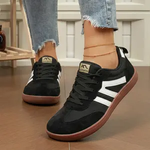 Sosenfer 2026 women’s barefoot shoes—casual fashion sneakers, low-top round toe lace-up design, fabric upper and inner lining, rubber flat sole, non-slip casual walking shoes, comfortable gym, tennis, running, and workout athletic footwear. JH.3787