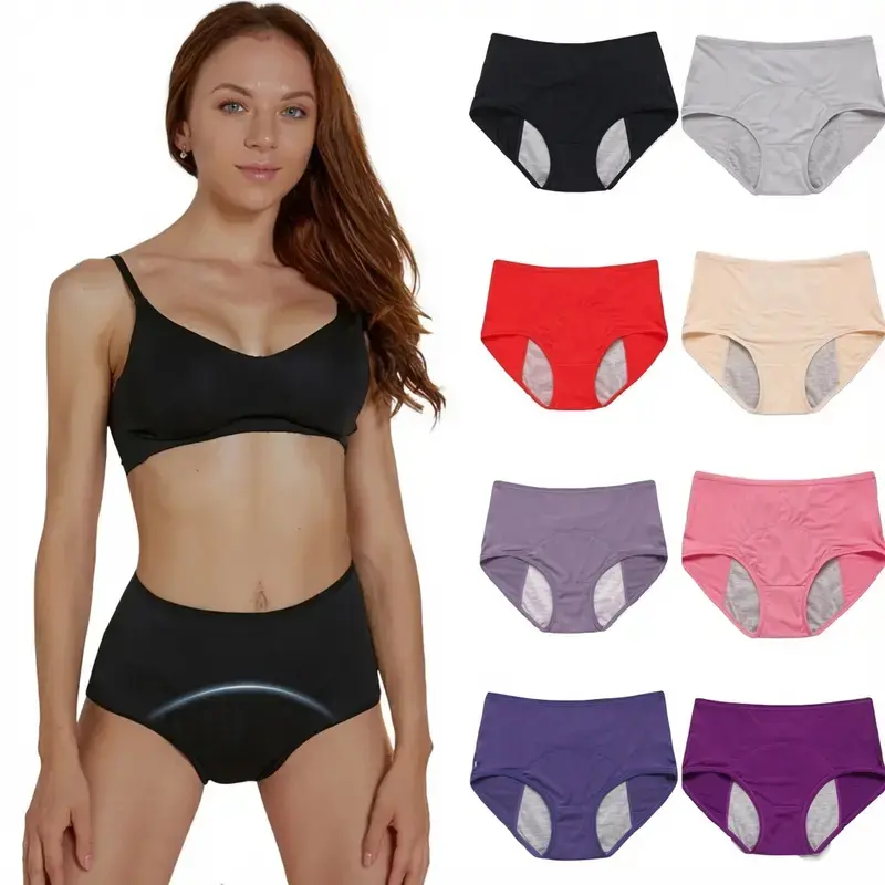 Women’s Reusable High Waist Period Briefs (1/4/6 Pack), Breathable Polyester Mesh With Extended Absorbent Gusset, Heavy Flow Leak Protection, Plus Size Fit For Daily Feminine Care And All-Day Wear