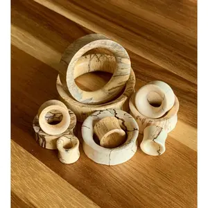 PAIR of Stunning Organic Tamarind Wood Tunnel/Plugs - Gauges 0g (8mm) up to 2" (50mm)