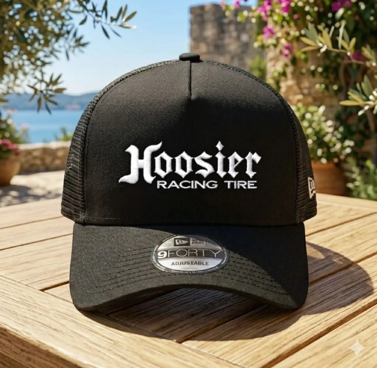 Hoosier Racing Tire Embroidered Trucker Hat Mesh Snapback Adjustable Cap and Adjustable Fit for Men and Women