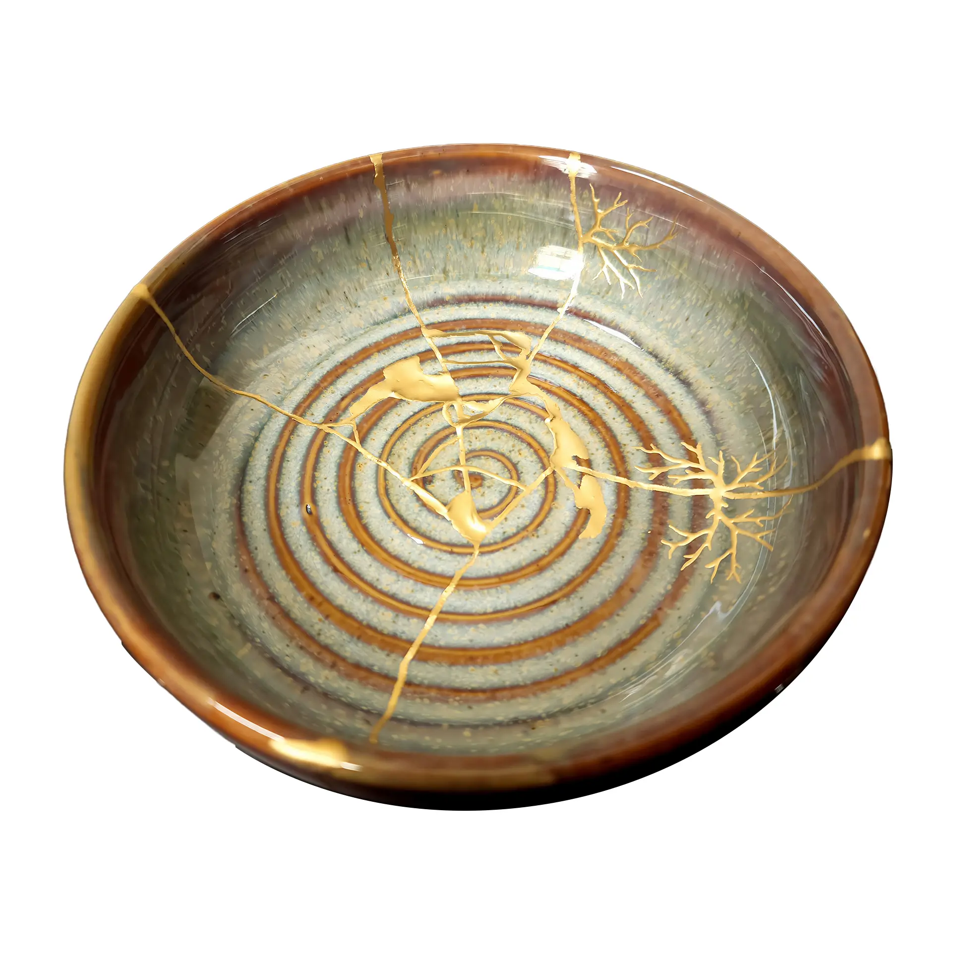 Kintsugi Ceramic Bowl - Pink Snow Raw Essence Handmade Decorative Bowl, Japanese Wabi-Sabi Art, Unique Gift for Mindful Home Decor (5.5" Diameter)
