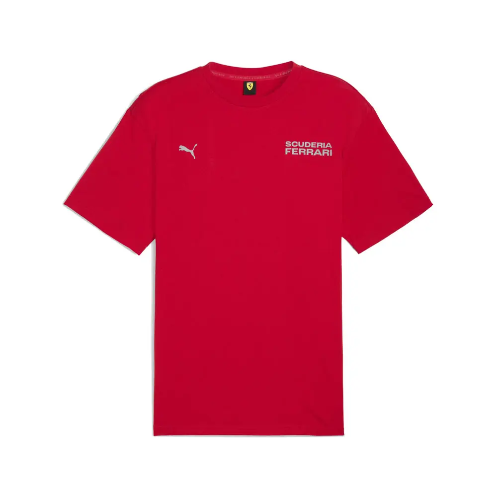 PUMA Mens Scuderia Ferrari Lifestyle Crew Neck Short Sleeve Casual Tops Casual - Red