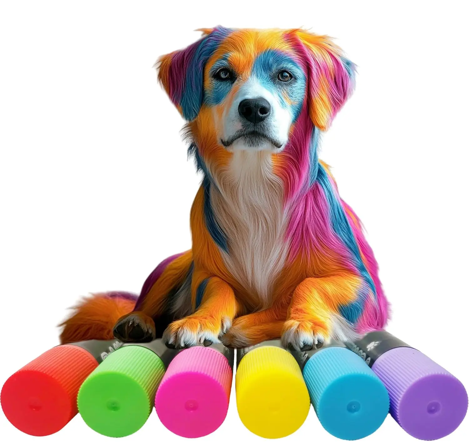 Dog Safe Hair Dye Pens – Temporary Washable Pet Hair Paint for Dogs & Cats – Non-Toxic Vibrant Fur Coloring Markers, Washes Out in 1 Wash, Fun Critter Color Grooming Kit