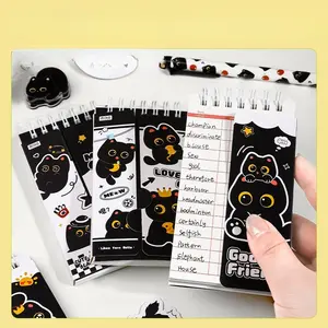 Cartoon Cat Carbon English Word Book, Portable Vocabulary Notebook for High School and Middle School Students, Memory Aid Journal