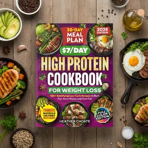 The $7 Day High Protein Cookbook, 124 Easy Low Carb Recipes and 30 Day Meal Plan, Budget Friendly High Protein Cookbook for Everyday Healthy Eating, Simple Family Friendly Meals and Easy Meal Prep Guide for Busy Lifestyles