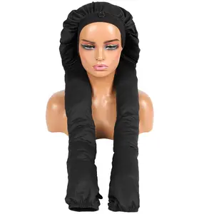 High-elasticity ice silk fabric premium women's long braid/dreadlock hair cap sleeping cap