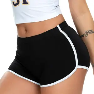 Women's sexy hip-lifting shorts, retro dolphin shorts, sports fitness running hot pants, seamless low-waisted yoga pants, comfortable and breathable, perfect gift world donut scrunched baggy chicken leg safety waist Casual Layered Mesh Stripe