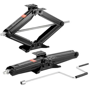 VEVOR 5000 lbs RV Scissor Jacks, 4-23.4 in RV Stabilizer Leveling Scissor Jacks, Set of 2, Heavy Duty Stabilizer Jack with Crank Handle, Socket and Bubble Levels, Not Easily Bent or Deformed
