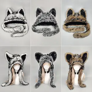 Cat Ear Hat Punk Style Rock Autumn Winter Warm Hat Dark Gothic Style Costume Hat Winter Plush Hat