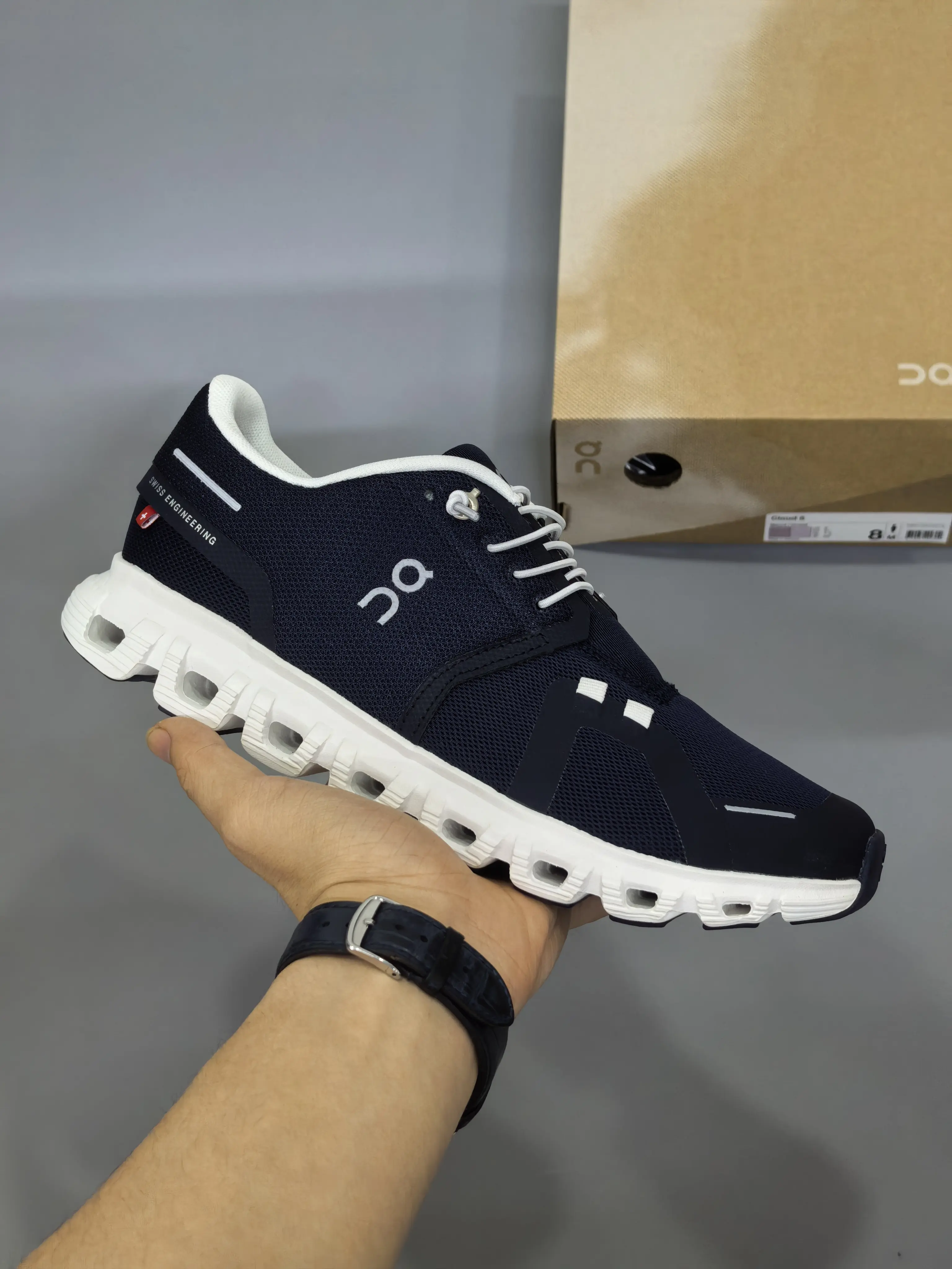 Retro Navy Mesh Lightweight Athletic Sneakers Hollow Sole Walking Trainers