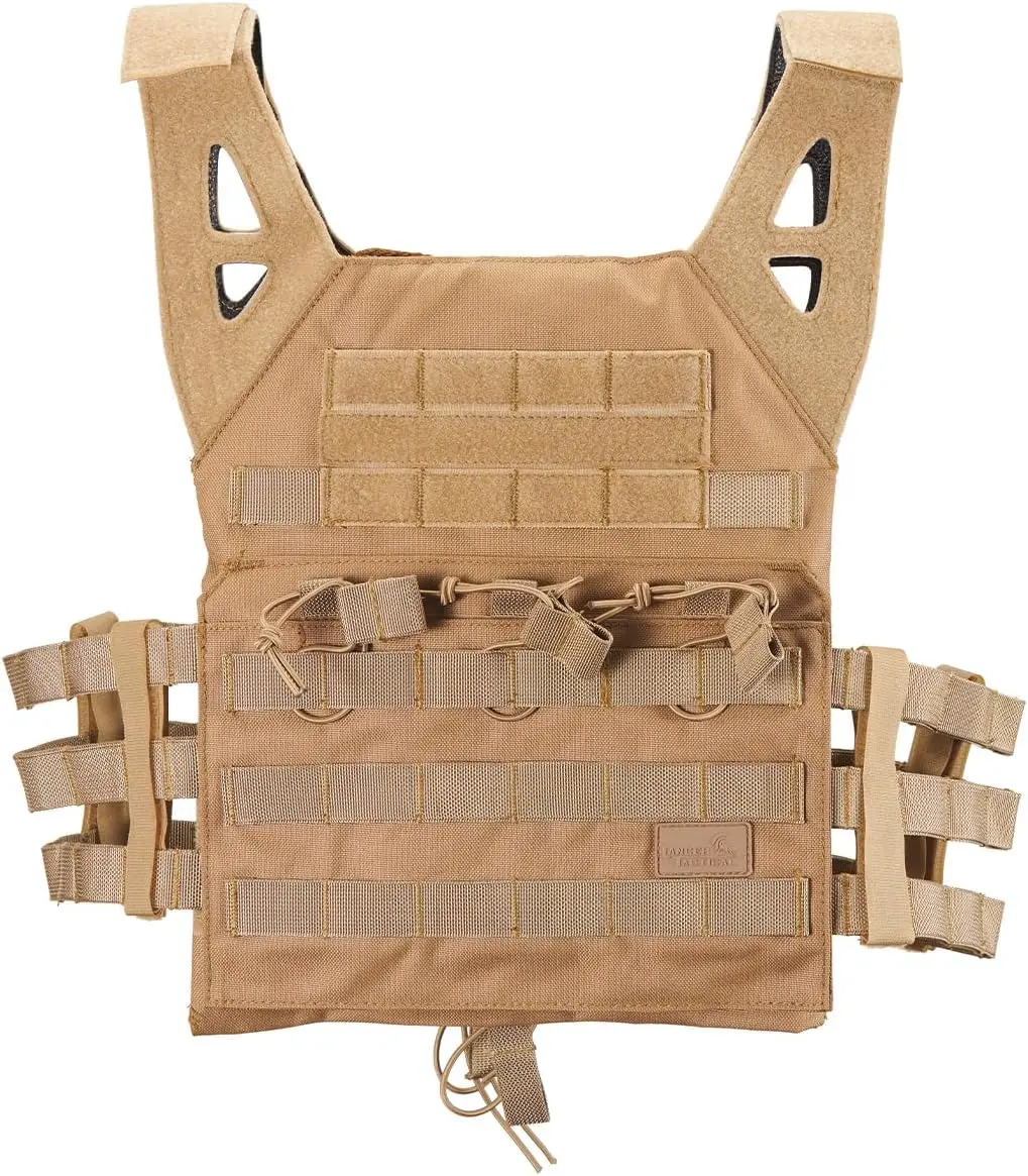 Lancer Tactical Lightweight MOLLE System Tactical Vest with Retention Cords - One Size, Fully Adjustable Customizable Fit
