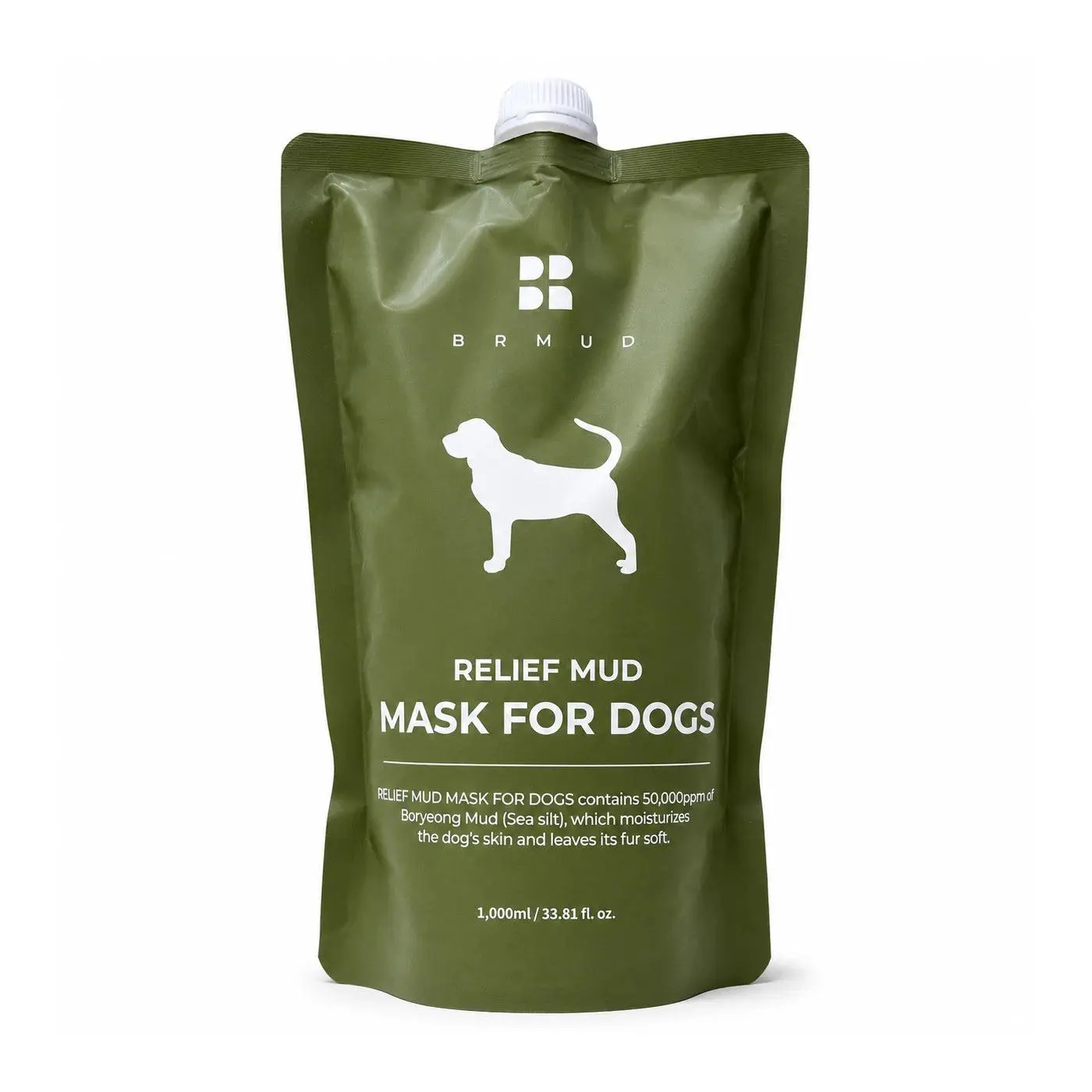 BRMUD Relief Mud Mask Conditioner for Dogs 1000ml, Korean Dog Conditioner with 5% Boryeong Mud, Squalane + Panthenol