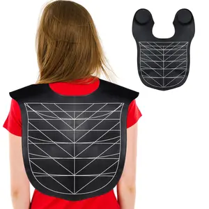 Hair Cutting Collar Cape, Silicone Hair Cutting Guide Cape for Hair Styling, Salon Hairdressing, Barber Shop, Weighted Neck Wrap, Black