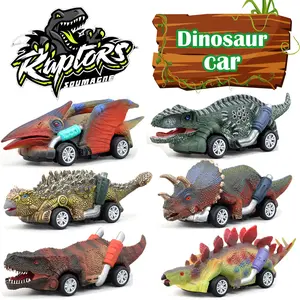 6 Counts Dinosaur Pull-Back Toy Cars Set - Interactive STEM Sensory Toys, Dino-Themed Motor Skill Development, Non-Battery ABS Plastic Playset for Kids, Perfect Birthday/Christmas Gifts, Classroom Activity Toys for Ages 3-6