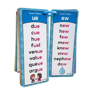 English Natural Phonics Learning Cards for Kids, Portable Memory Flashcards, Reading Rules Teaching Aids, Educational Tools