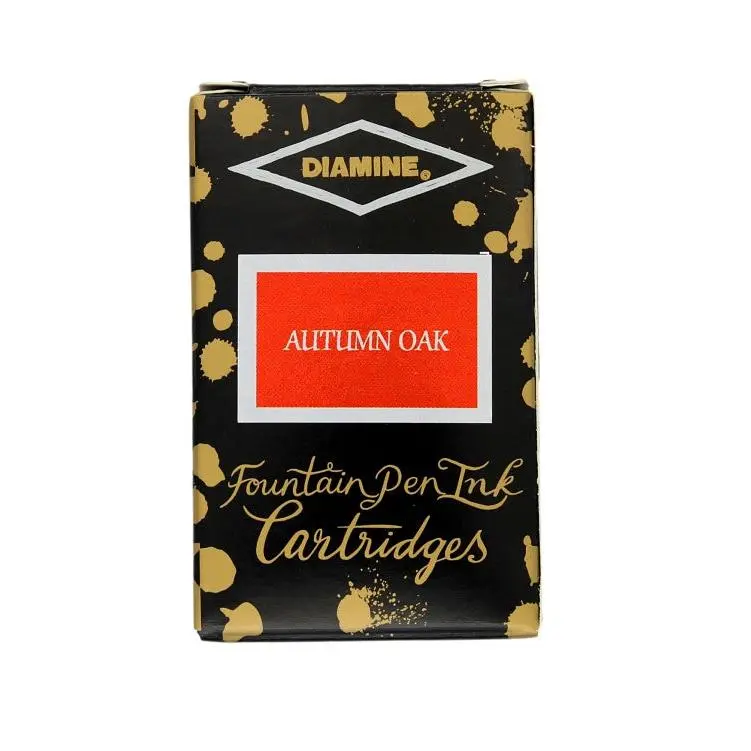 Diamine Autumn Oak Ancient Copper Short Standard Refill Ink Cartridges, 18-Piece Set for Fountain Pens, Writing & Drawing