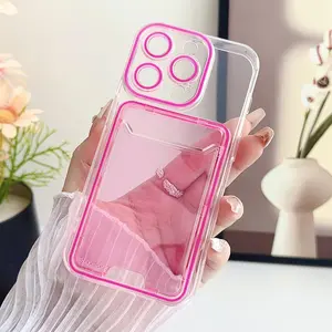 Phone Case with Card Slot, Anti-fall Phone Protector Cover, Shockproof Phone Protective Case Compatible with iPhone 15 14 13 12 11 Series, Casing