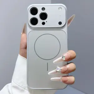 Magnetic Wireless Charging iPhone Case (Orange) | Luxury Glass Camera Protector - Soft Back Cover Fits iPhone 17/16/15/14/13/12/11 Pro Max (Instant 17 Upgrade, Durable Protection) Casing