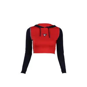 Women's Body Graffiti Long Sleeve Crop-top Hoodie (Emblem)