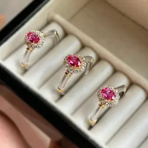 Luxury Look Pink CZ Ring  Princess Style Jewelry for Women