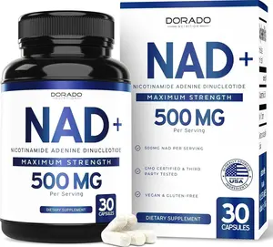 NAD Supplement (500mg of 95% Pure NAD+ Per Serving) NMN Supplement, NAD Nicotinamide Riboside Support (Third Party Tested, Vegan Safe, Non-GMO, No Fillers, & Made in the USA - 30 Vegan Capsules)