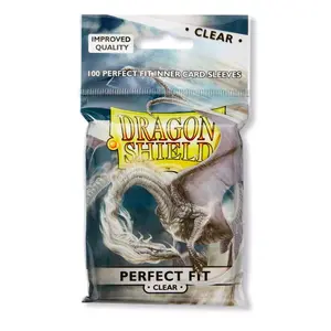 Dragon Shield Sleeves - Perfect Fit Standard 100CT, Clear Front and Colored Back Inner Sleeve for Cards up to 2.48 x 3.46"