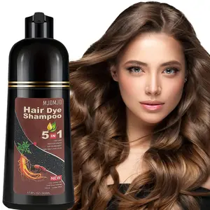 Hair Dye Shampoo 5-in-1 Champu Para Canas Mujer, Instant Deep Chocolate Herbal Hair Color Treated Shampoo, Natural Brown Long Lasting Easy to Use, for Women Men, 500ml Haircare