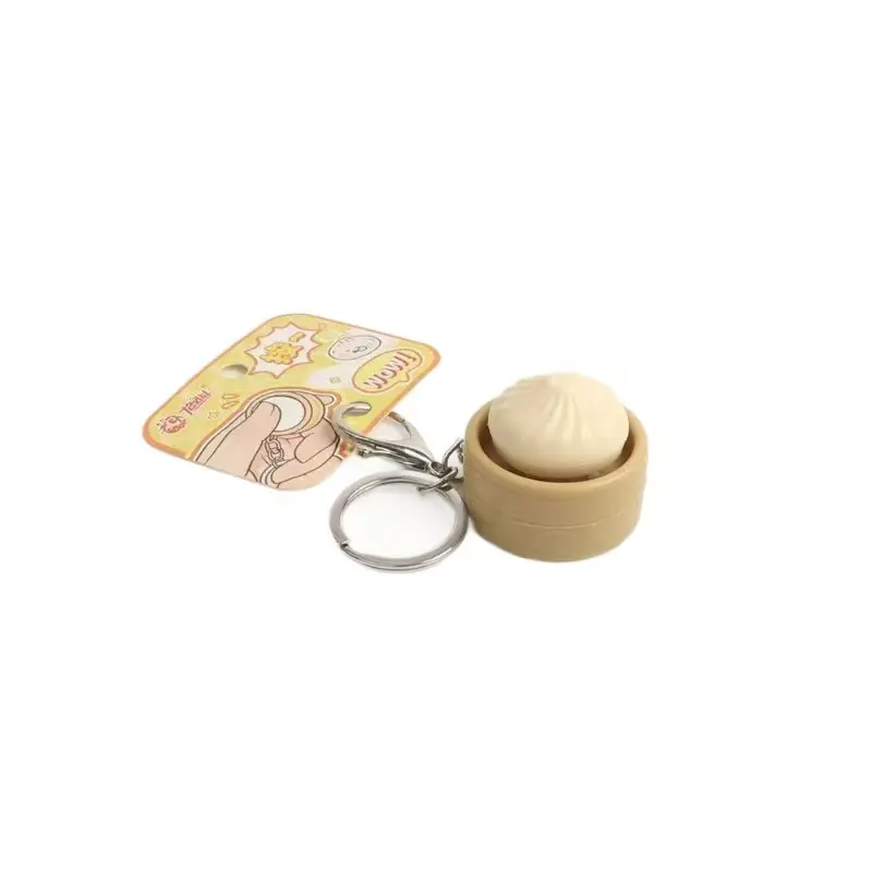 Fidget Soup Dumpling Keychain • Stress Relief Squishy Toy