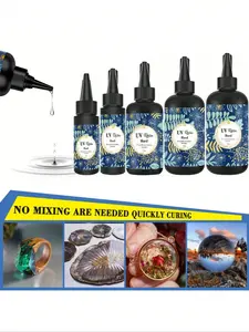 1pcs UV Resin 200g Set, Transparent Hard UV Cured Epoxy Resin, Solar Cured Resin, DIY Mold Jewelry Making, Casual Style