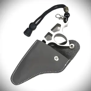 Leather Sheath, Portable Pocket Tool, Indoor & Outdoor Activities Mens Gift - Ideal for Hiking, Fishing, Emergency, EDC Tool Camping Gear Daily Use Supplies, Souvenir Keychain Pendant