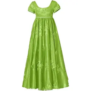 Penelope Featherington Costume Dress High Waistline Ball Gown Green Jane Austen Dress