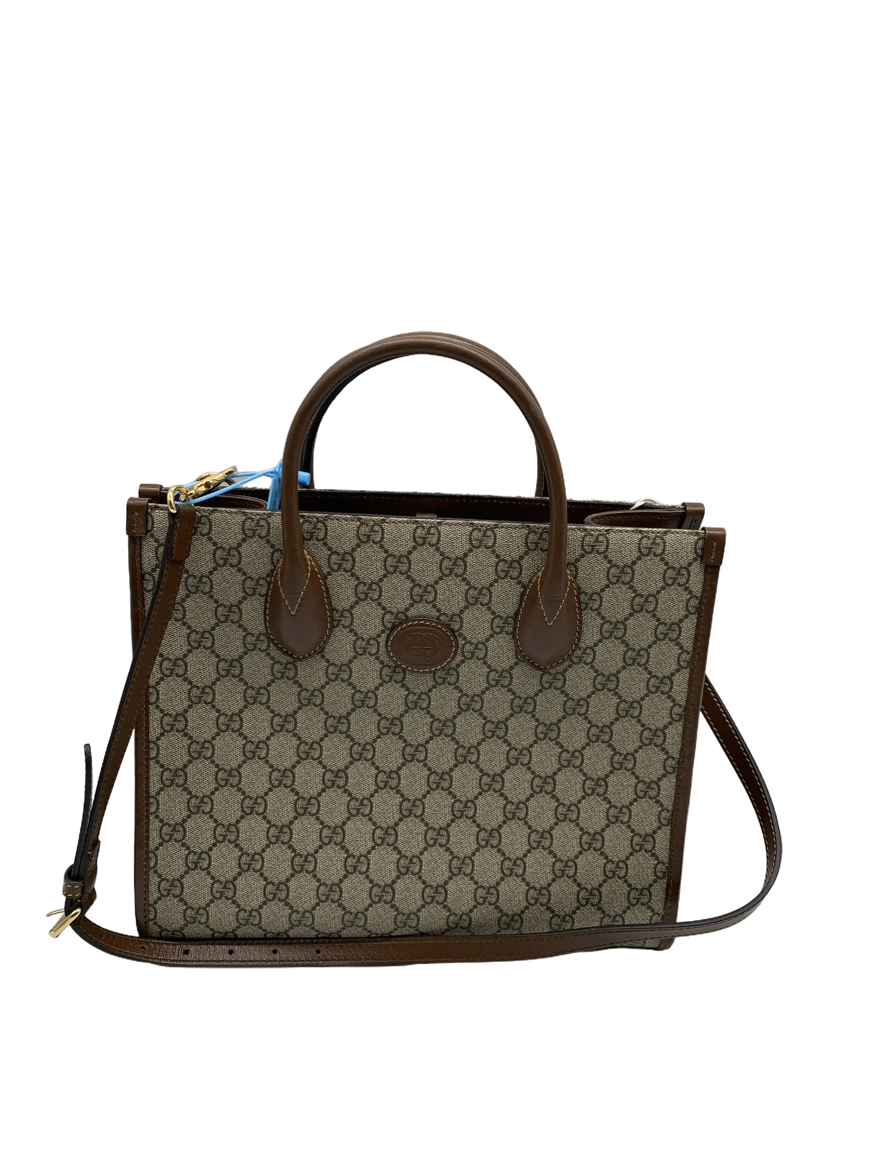 Pre-owned GUCCI Classic GG Monogram Canvas Tote Handbag Relined Interior With Original Strap/gucci/WJ08128702/8702