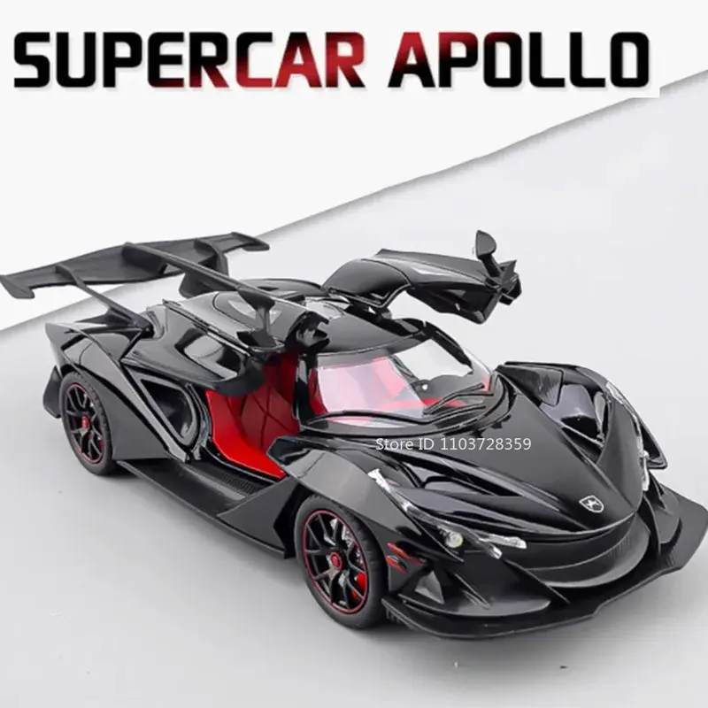 1:24 Apollo IE EVO Sports Car Toy Model Alloy Die-cast Mini Super Sports Car with Sound and Lights, Openable Doors, Pull-back, Children's Gift