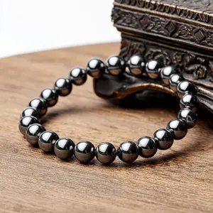 Hematite Bracelet 6mm Natural Crystal Beads for Protection, Grounding & Balance Handmade Healing Energy Jewelry