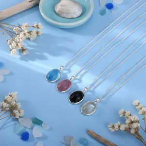 【#8】'Ocean Whisper' Moonstone Necklace in 925 Sterling Silver