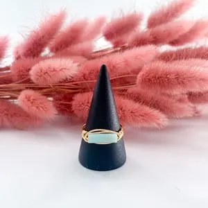 Silver Gemstone Tube Wire Wrapped Ring