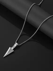 Men's Vintage Arrow Necklace, Punk Style Metal Chain, Unique Triangle Spear Pendant, All Seasons Fashion Jewelry
