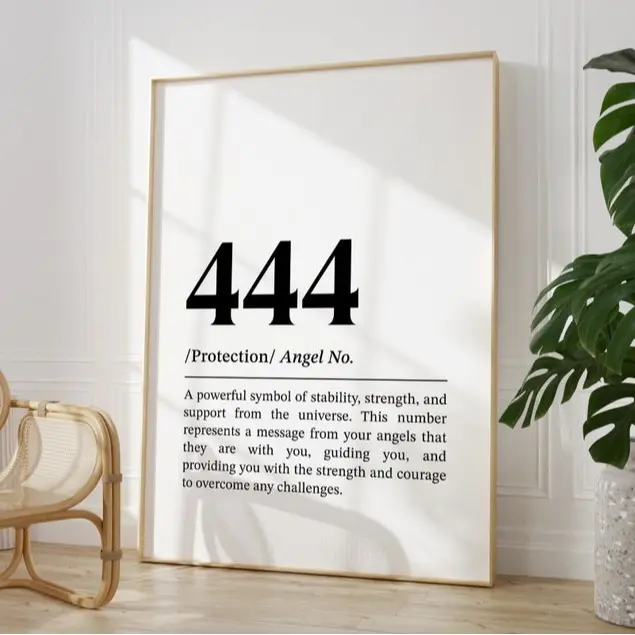 Angel Number 444 Wall Art, Law Of Attraction Wall Decor, Trendy Spiritual Art Print, Manifestation Poster, Angel Numbers Print Poster No Frame