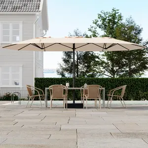 Transform Your Backyard! 15ft Huge Double-Sided Pool Umbrella with Included Base – Premium Outdoor Sun Shade for Large Patios, Gardens & Entertaining
