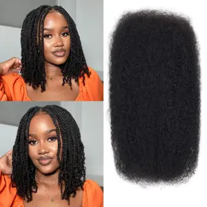 Afro Kinkys Bulk Human Hair, 12 inch 4c Curly Hair for Permanent Sister Locs/Mini Twists/Braids/Repair Can Dye and Bleach(50 Gram),Black