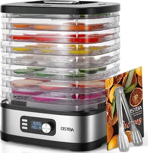 OSTBA 8-Tray Food Dehydrator, 72H Timer & Temp Control up to 158℉, Includes 8 Mesh Sheets, 1 Fruit Roll Tray, 1 Tongs, Recipe Book for Jerky, Fruit, Meat, Vegetables, Herbs, BPA-Free